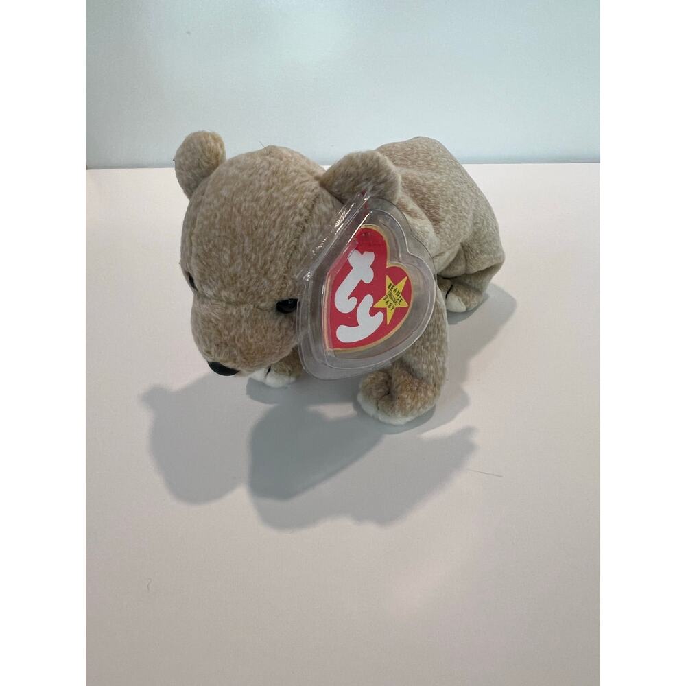 Ty Beanie Baby 1999 Almond the Bear Beanbag Plush Toy P.E. Pellets JL